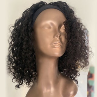 mannequin wearing Conscious Curls Quick Crown Peace Headband Wig